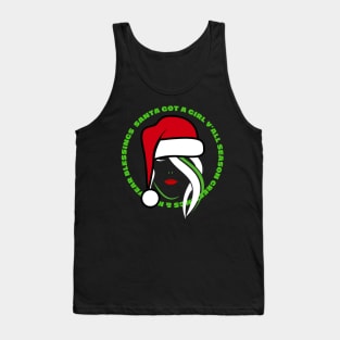 Lady In Santa Hat Tank Top